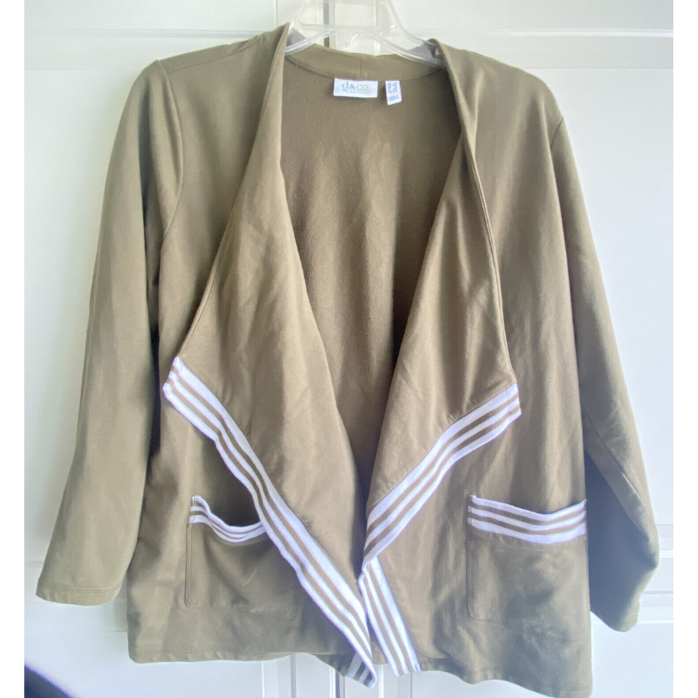 Denim and Co Active Women’s Open Waterfall Tan Cardigan Sz 1X
